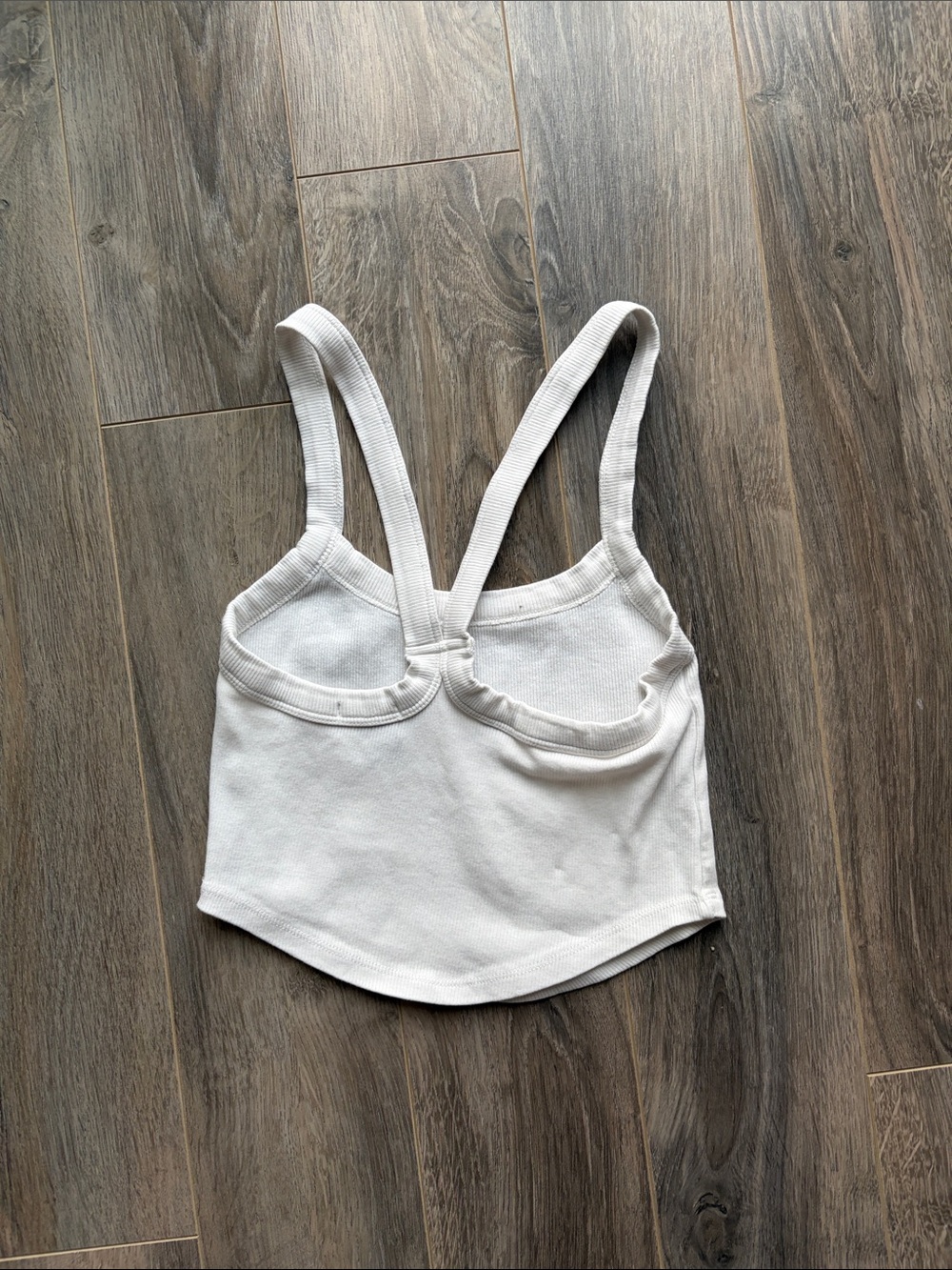 FOREVER 21 White Ribbed Cross Tank Top - Picture 2 of 3
